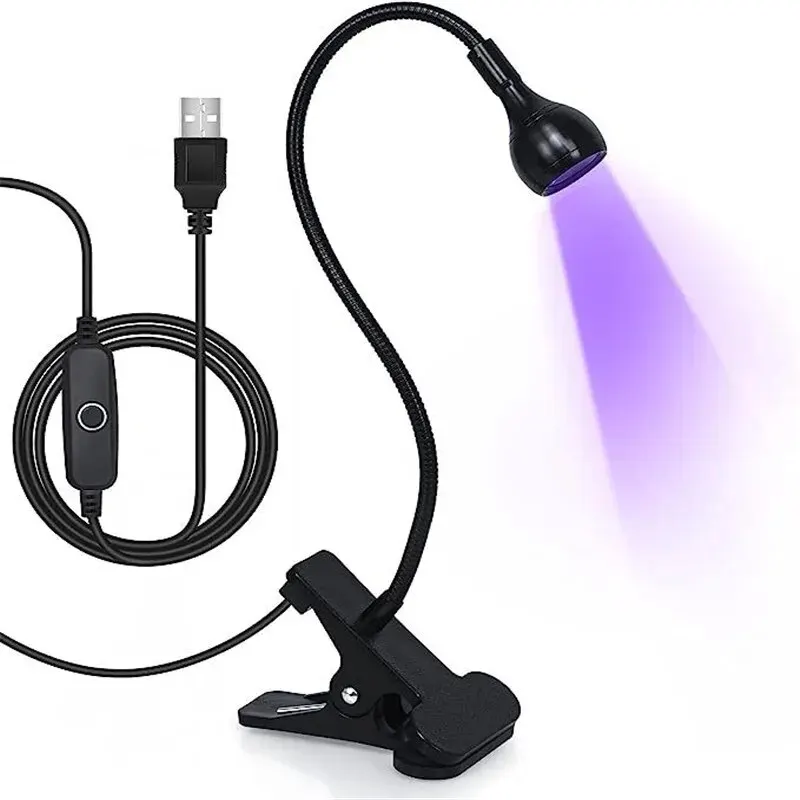 Lampe de Table LED veilleuse col de cygne lampe à ongles UV durciable lampe violette lampe de réparation de téléphone portable lampe à pince USB lampe de dortoir