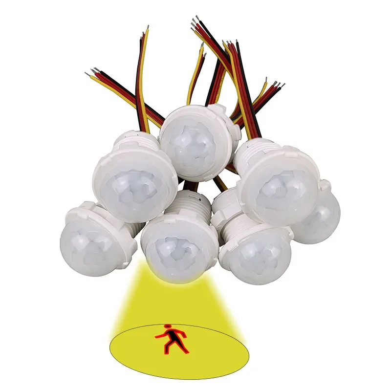 

3 шт., 20 мм, PIR-переключатель датчика движения, 3,7 В-24 В постоянного тока, для внутреннего использования, индукция человеческого тела, простая установка