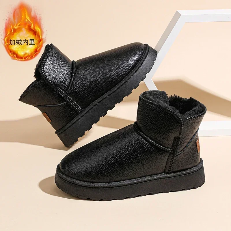 

Shoes for Men Women Couple's Winter Boots Fashion Classic Snow Boots Soft Slip-on Warm Thick Plush Cotton Ankle Boots Size 36-45