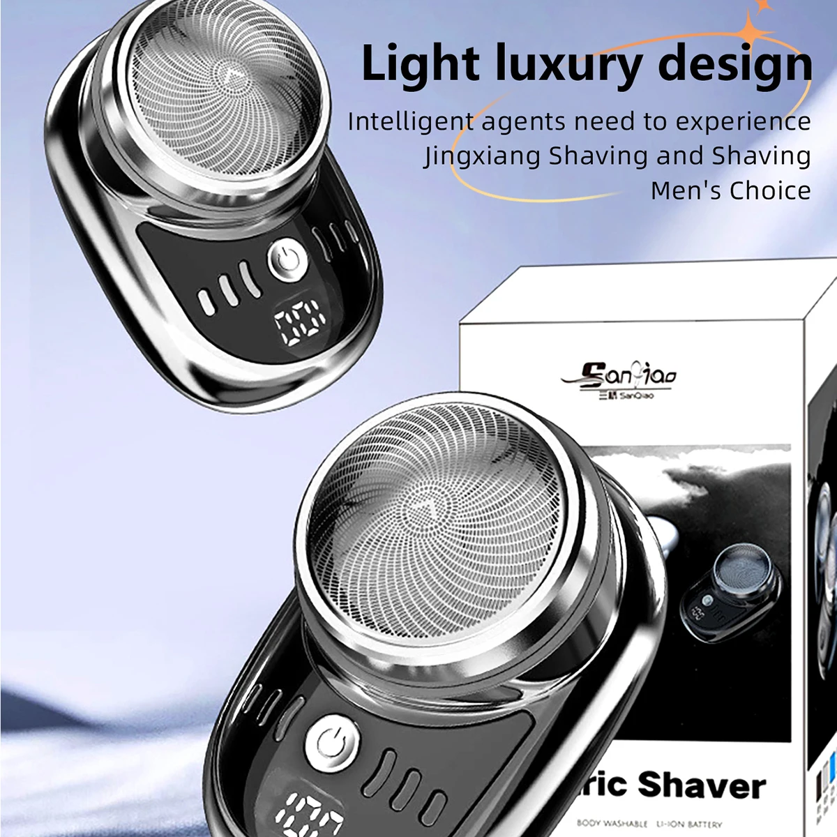 KIKIDO Electric Shaver Mini Razor Men's Travel Attire Wet And Dry Rechargeable Shaver USB TypeC Charging Portable Shaver Machine