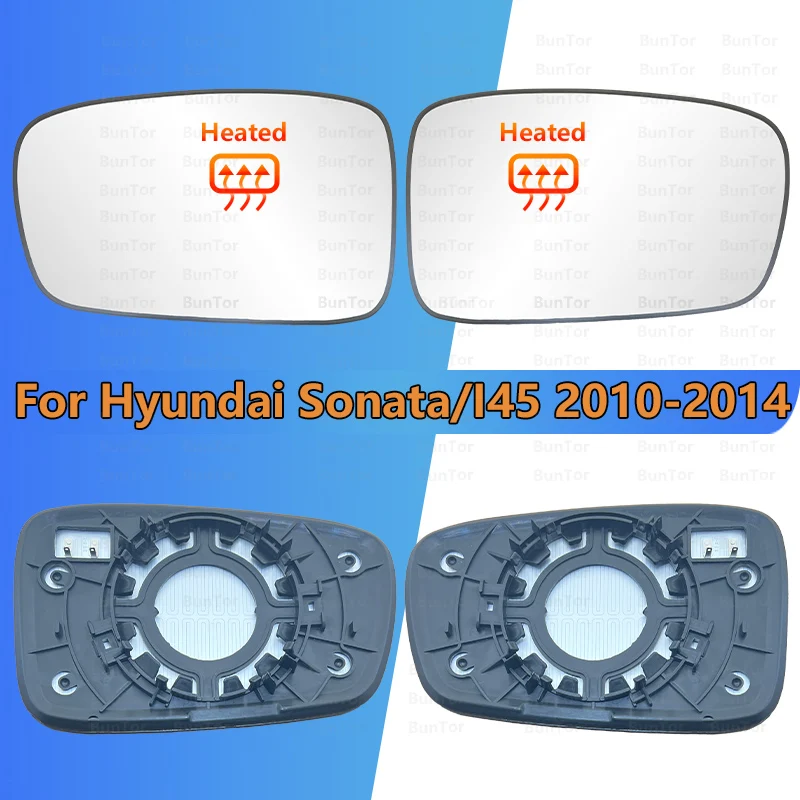 Para hyundai sonata/i45 2010 2011 2012 2013 2014 espelho retrovisor lateral de vidro com aquecimento/peças de espelho de porta de carro 87611/21-3s000