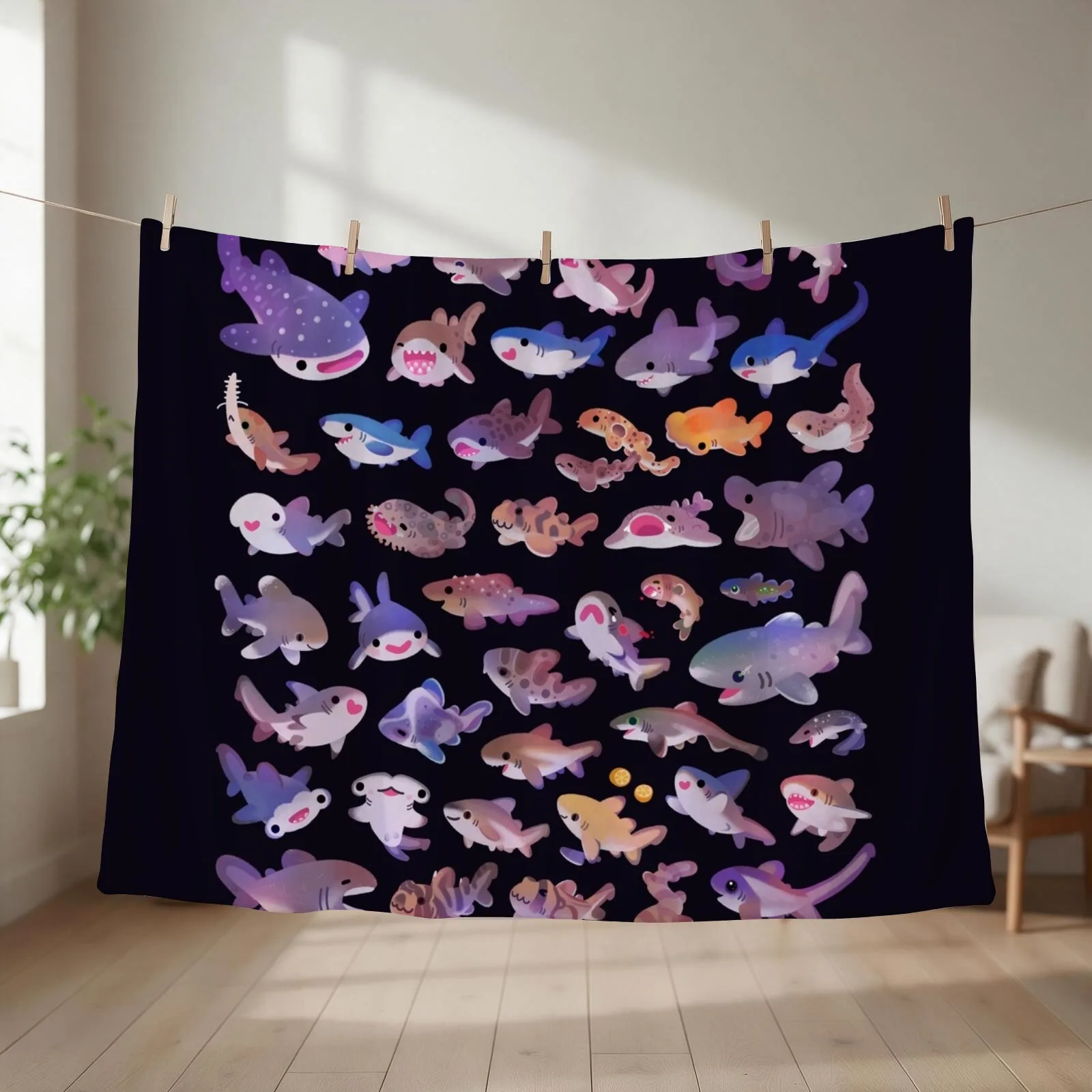 Shark day - combine Throw Blanket christmas decoration Summer Moving blankets ands Blankets