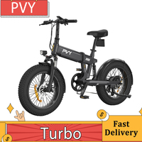 PVY Turbo Electric Bike 250W Motor 48V 13Ah Battery 20 inch Fat Tires E-Bike 25km/h Max Speed 100km Range Mechanical Disc Brake