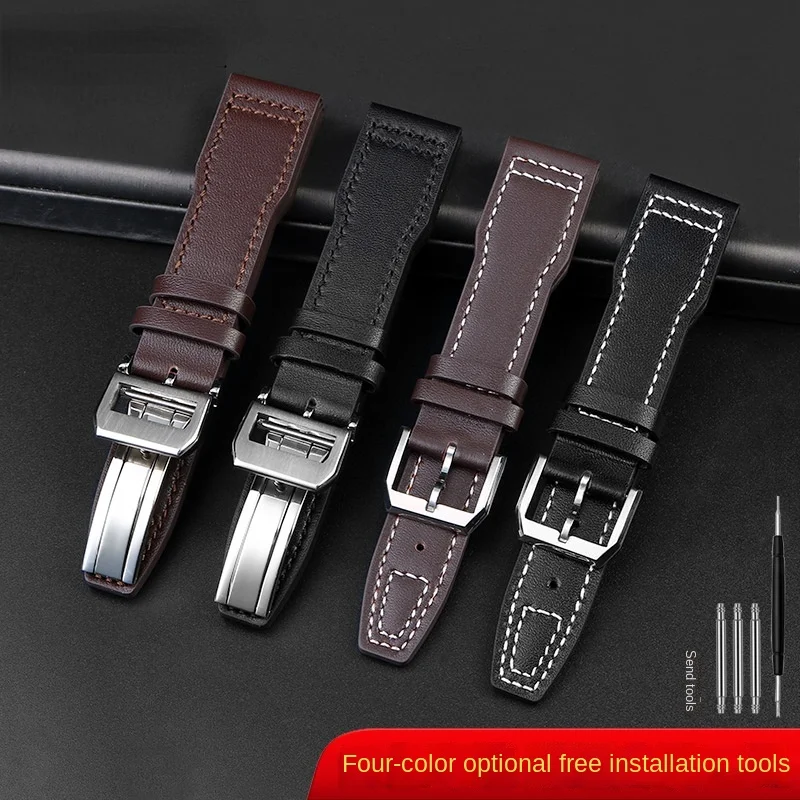For Iwc Pilots Little Prince Watch Iw327004/iw377714 Mark16/17/18 Portuguese Leather Strap 20 21mm Men Watchband Belt Bracelet