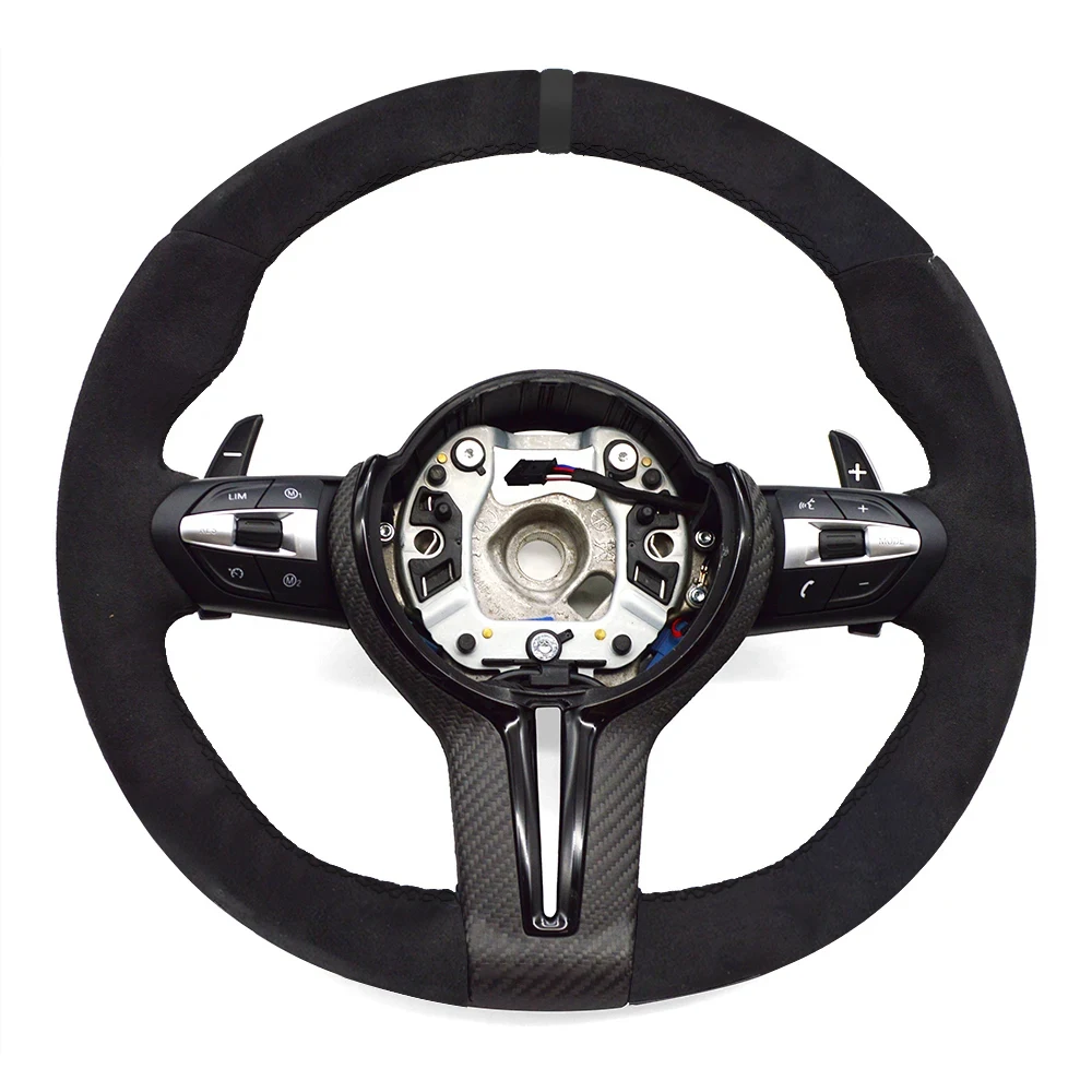 For BMW F30 F10 F20 F22/23/44/F32/F33/36 Full Alcantara Carbon Fiber MultiFunctional Steering Wheel Assembly