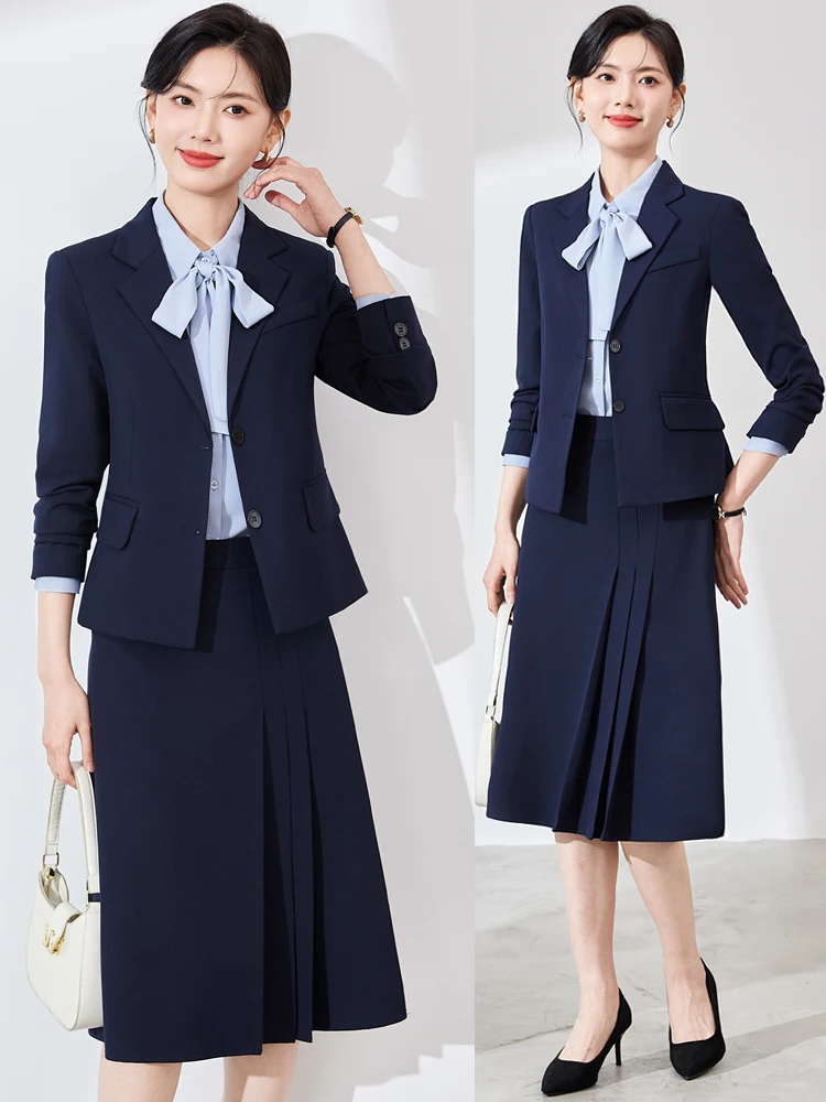 

Cobalt Blue Women's Suiting Set Formal Workwear Professional Career Interview Outfit Office Fashion Commute Style Slim Fit