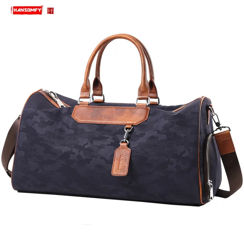 Waterproof Travel Bag Men's Bag Portable Fitness Bag Business Casual Men Handbag Large Capacity Shoulder Messenger Bags Leather