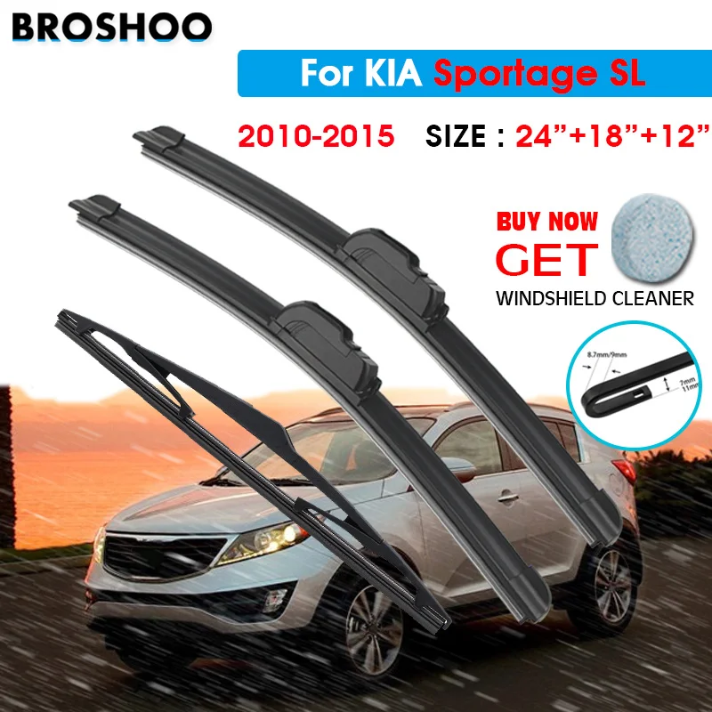 Wiper Front Rear Wiper Blades Set For KIA Sportage SL 2010 2011 2012 2013 2014 2015 Front Rear Window 24