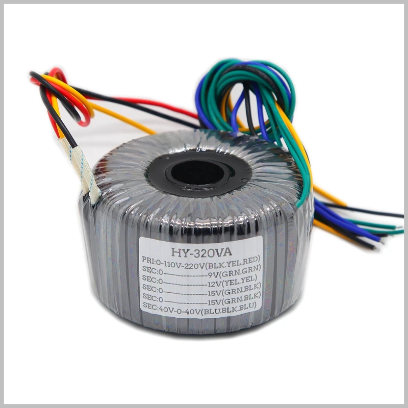 

320W Toroidal audio transformer 40V-0-40V 0-9V 0-12V 0-15V 0-15V Pure copper wire winding