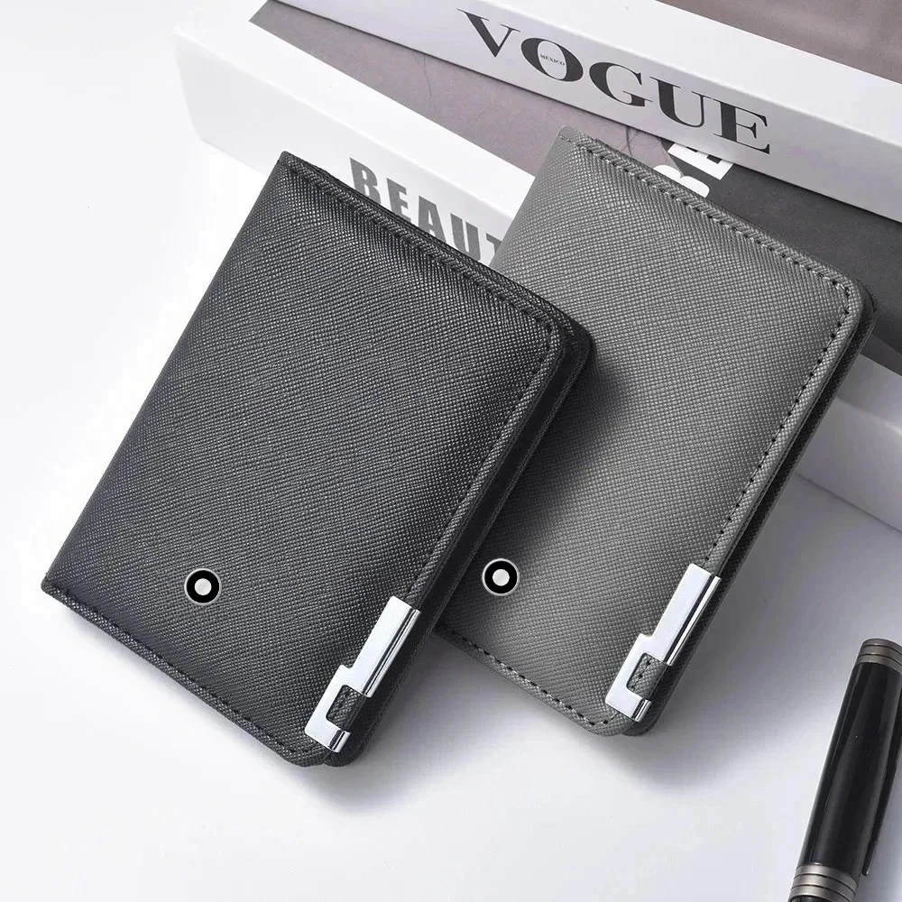 Hochwertige Luxus-Business-Geldbörse für Herren, Vertikale Kurze Brieftasche mit Mehrfach-Kartenfächern, Schlanke Herren-Geldbörse in Schwarz
