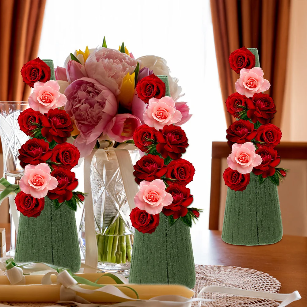 

4pcs Flower Mud 80MM Diameter 240MM Height Arrangement Material Cone Foams Clay DIY Floral Art Water Absorption Moisture