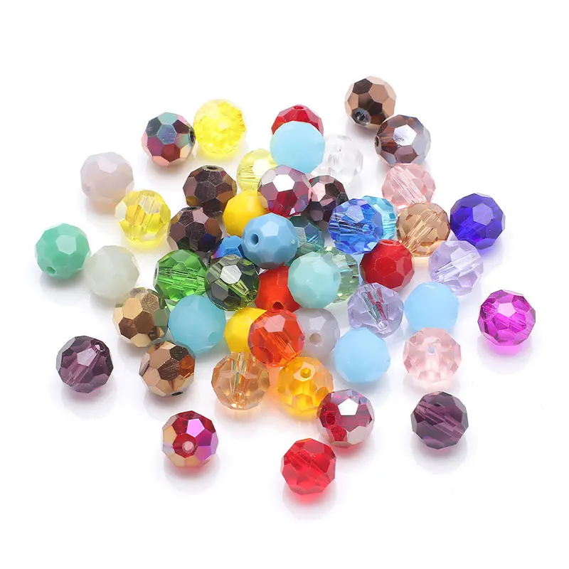 3/4/6/8mm Kristall Perlen Facettierte Glas Perle Für Schmuck Machen Perlen Liefert Spacer DIY Handwerk armbänder Halsketten Zubehör – Detail 2