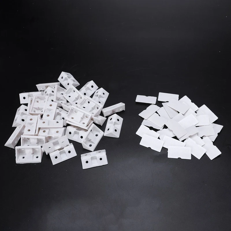 60Pcs Shelf Cabinet 90 Degree Plastic Corner Braces Angle Brackets White