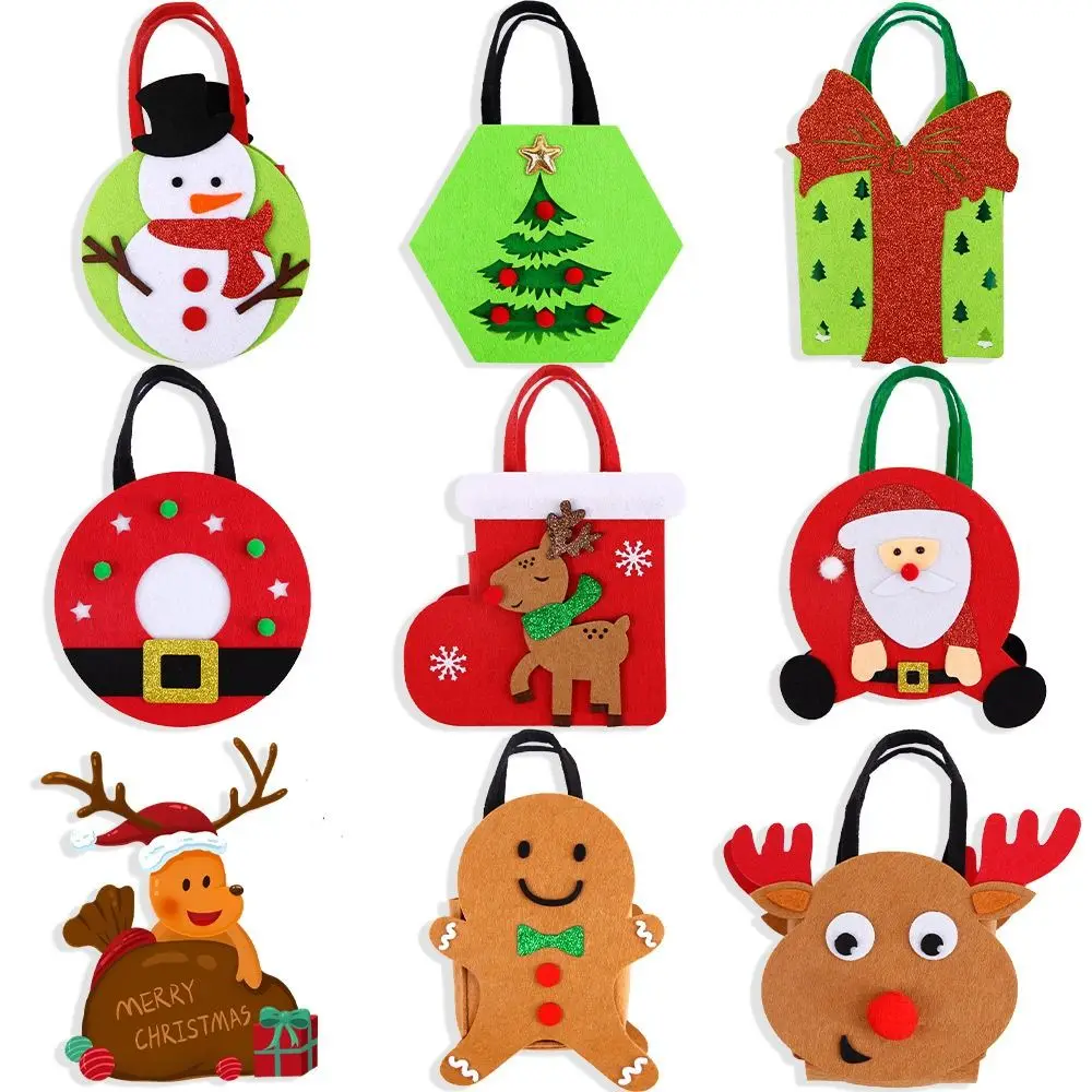 Gingerbread Man Christmas Eve Gift Bag Santa Claus Christmas Tree Snowman Handbag Cute Elk Children's Candy Bag Kindergarten