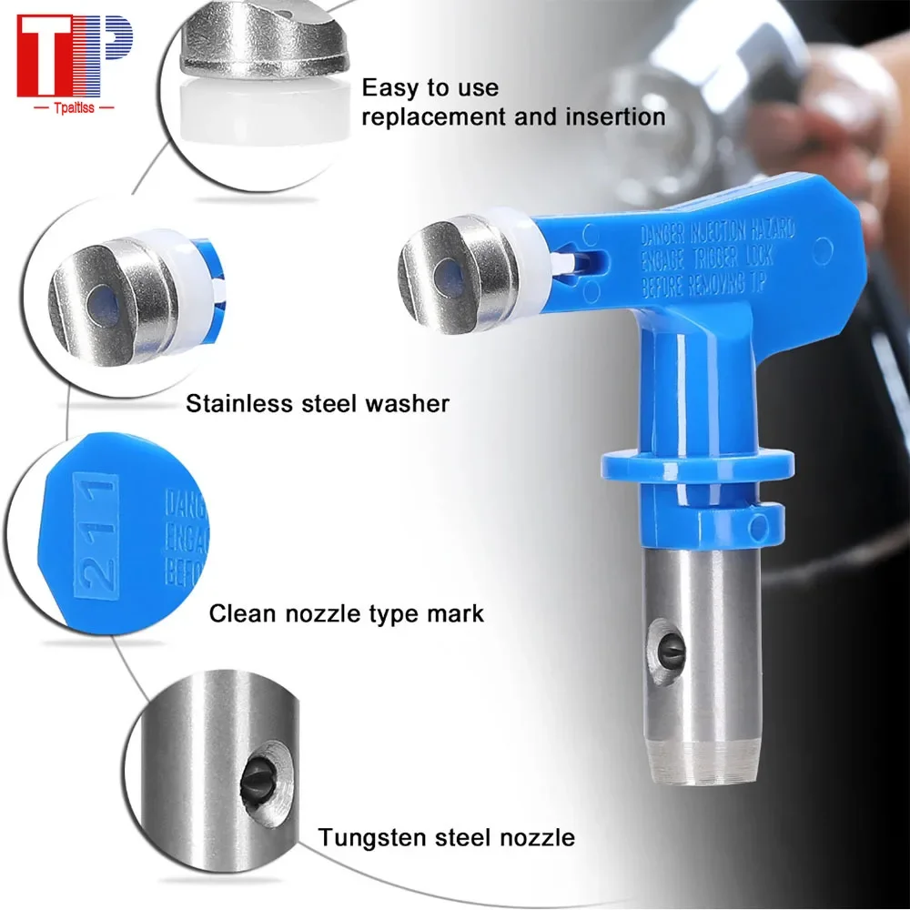 Tpaitlss Blue Airless Spray Paint Latex Paint Putty Airless Sprayer Nozzle for Airless Spray Gun and Paint Sprayer