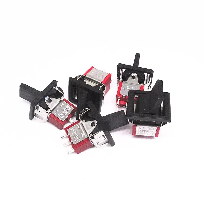 1PCS Alarm switch 3-pin 6-pin double-sided self-reset switch RLS-102 202 123 223 Red black button switch