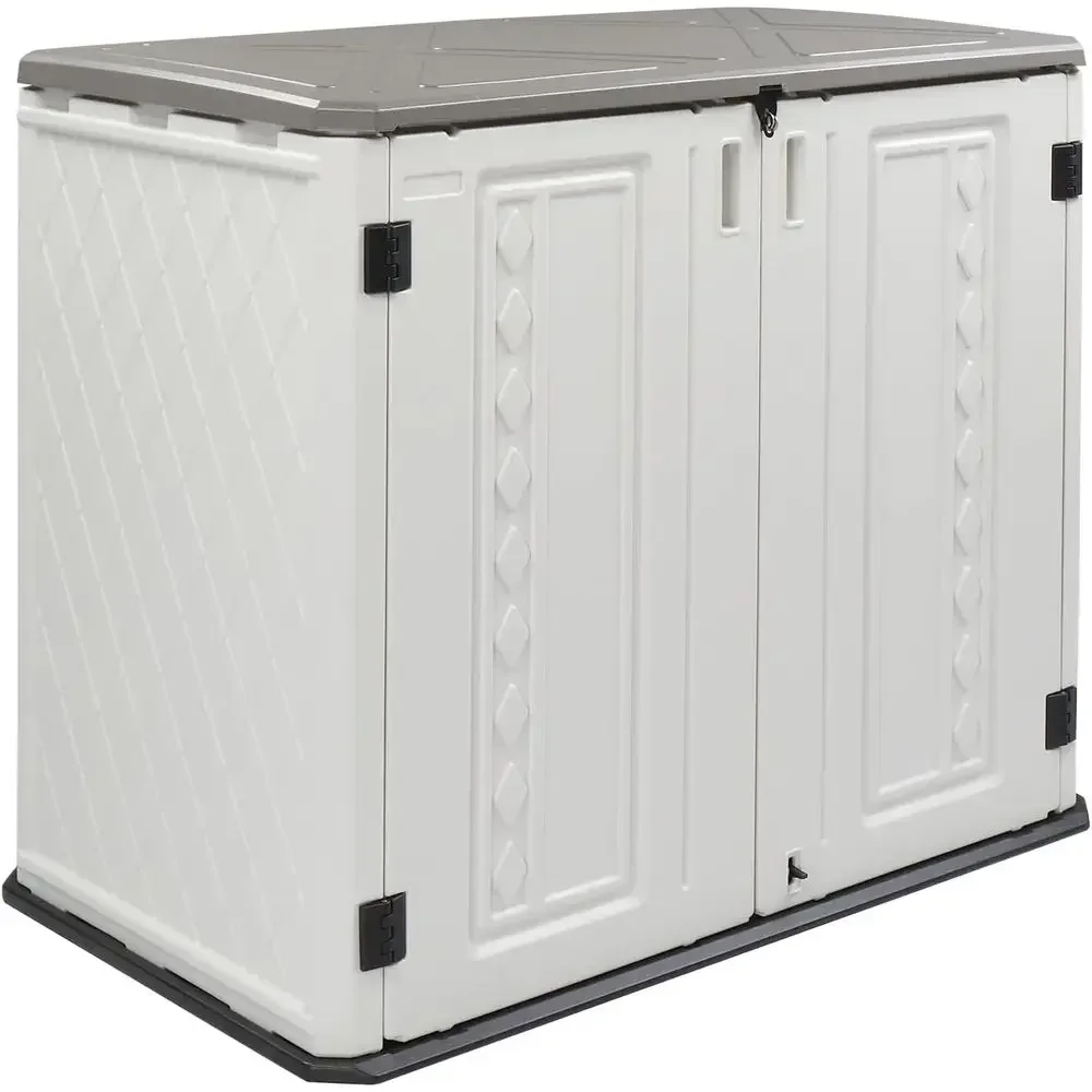 

Weather-Resistant Resin Outdoor Storage Shed, 34 Cu ft, Multi-Door Access, Lockable for Tools, Bikes, and Lawn Equipment