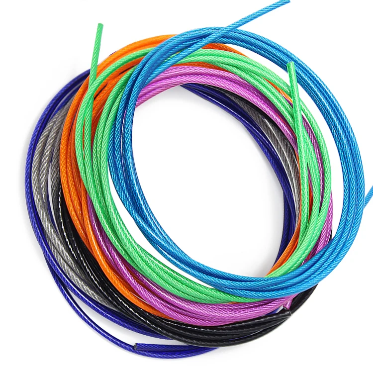 

Стальной трос с пластиковым покрытием, разные цвета на выбор, оцинкованная сталь 7х7 2мм внутри