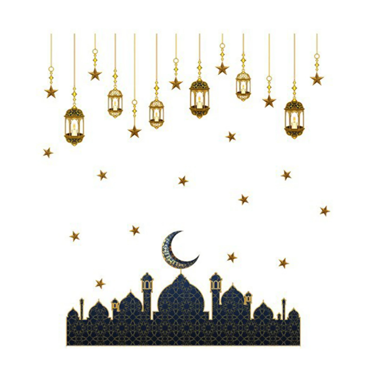 PVC Package Contents Glass Decals Ramadan Decoration Party Decor Ramadan Decoration Applicable Places Eid Mubarak