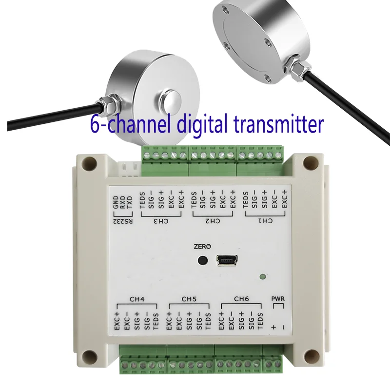 6-Channel Weighing Sensor Digital Transmitter Rs485/232 Dynamic Sensor Signal Amplifier Multi-Channel Signal Transmitter