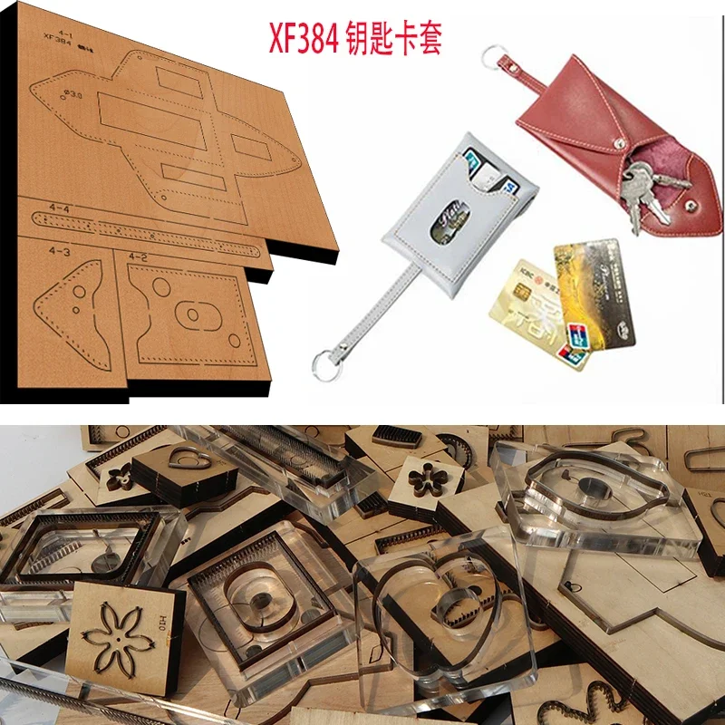 

Handmade Wooden Key and Card Sleeve Knife Die Leather Craft Punch Hand Tool Cut Knife Mould XF384 Leather Craft Tools