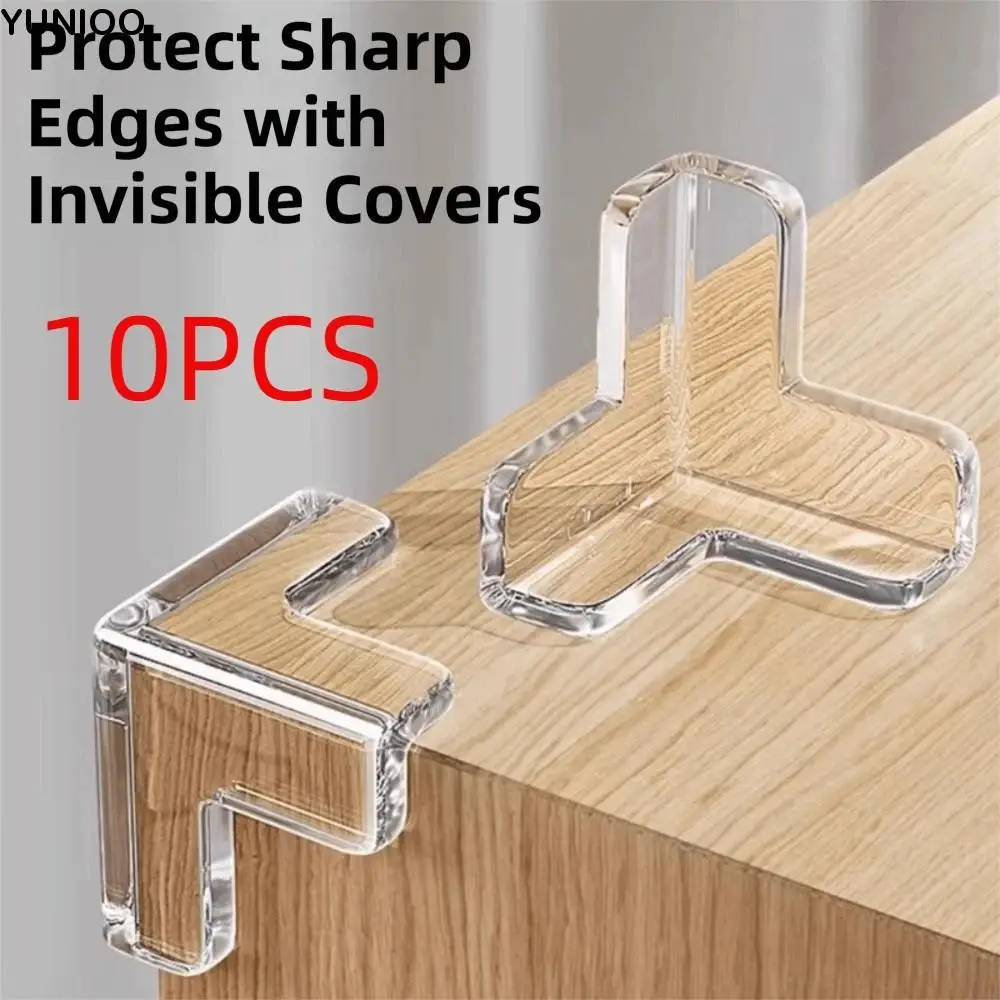 

10Pcs Transparent Furniture Corner Guard Pre-Taped Adhesive Easy-to-Peel Tab Corner Protectors No Residue No Odor Corner Covers
