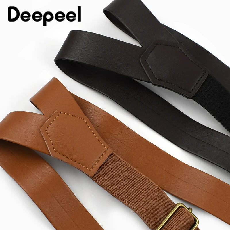 1Pc 25mm Retro PU Leather Adult Men's Suspenders Man Braces 4 Clips Adjust Strap Male Jockstrap Suspender for Pants Harness Men