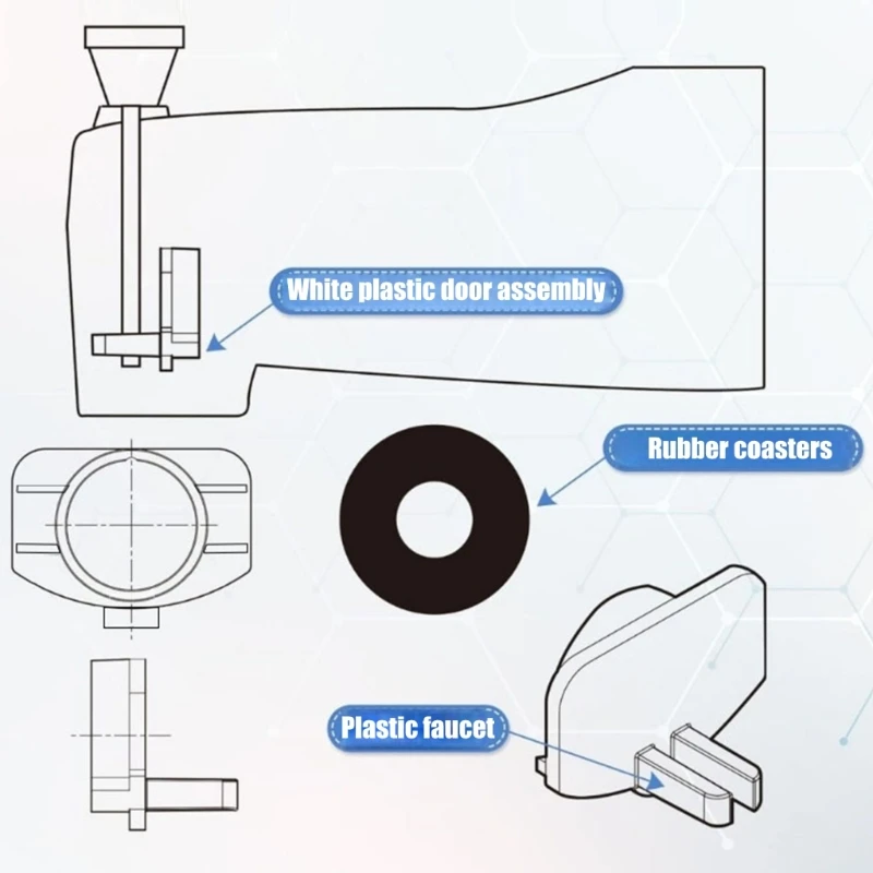 6Pcs Shower Tub Faucet Seal Replacement Set Leakproof Diverter Gate Repair Parts D2RD