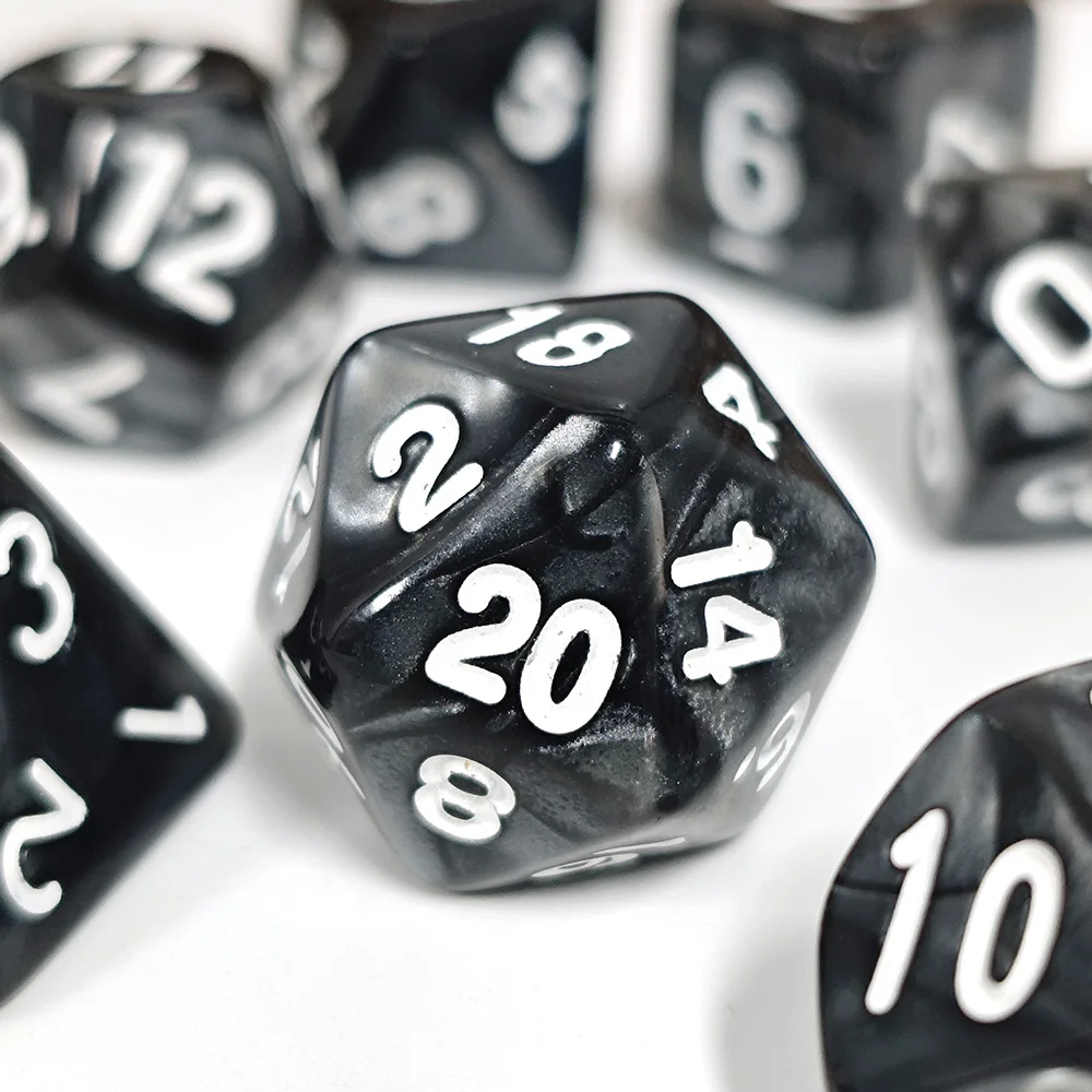 7 قطعة/المجموعة اللؤلؤ النرد متعدد السطوح متعدد الألوان DND لعبة النرد عدد الزينة TRPG ألعاب ألعاب الطاولة الترفيه اكسسوارات #5