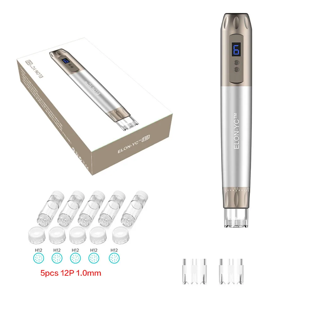 Microneedling professionale Wireless DermaPen H6 autentico Kit Dermapen con cartucce di aghi da 5 pezzi per la pelle del viso