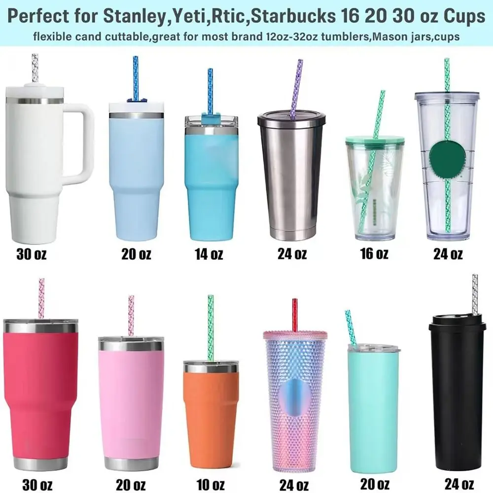 Reusable ECOZEN Straws Multi-color Recycling Plastic Drinking Straws With Clasps Party Supplies Large Diameter Straw for