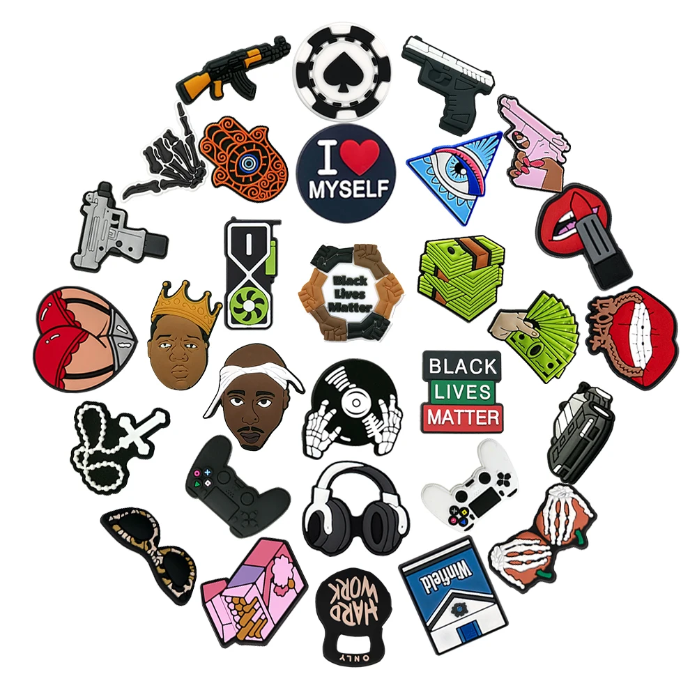 1 Stück Coole Hip-Hop Schuh-Charms, Trendige Streetwear Game-Controller Geld-Schuhdekoration, Lustige Schuh-Accessoires für Männer und Jugendliche
