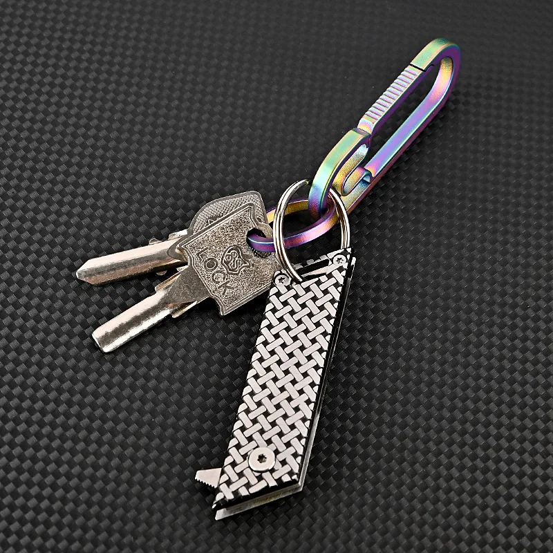 Imagem -06 - Quick Opening Folding Knife Alta Dureza d2 Aço Edc Keychain Express Pocket Knife Camping Tactics Self-defense Survival Tool