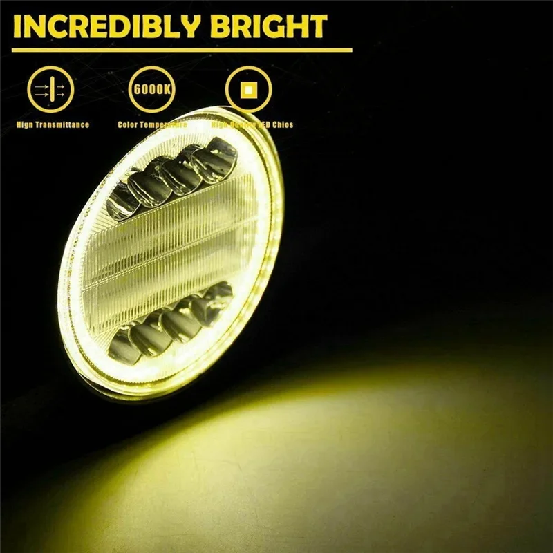 GEFENSI ABUP-8Pcs 4 Inch LED Work Light Combo Spot Flood Off Road Driving Amber Fog Lamp