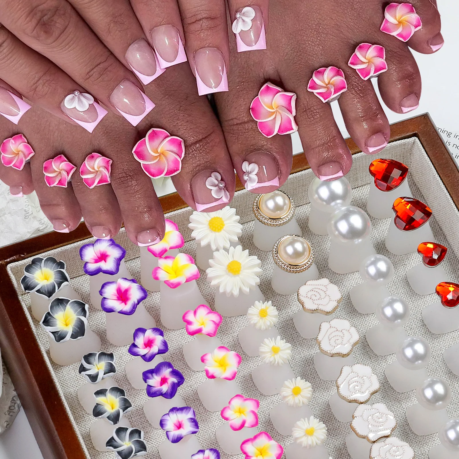 

8 шт./пакет, мягкий силиконовый цветочный дизайн, перлы, разделитель пальцев для педикюра, разделитель пальцев, гибкий инструмент для разделения пальцев ног