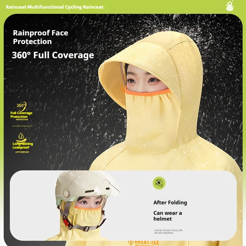 Cycling Raincoat Long Full-body Motorcycle electric bike Waterproof Rain Poncho Adult Oxford Cloth Men Women Riding Rain Ponch