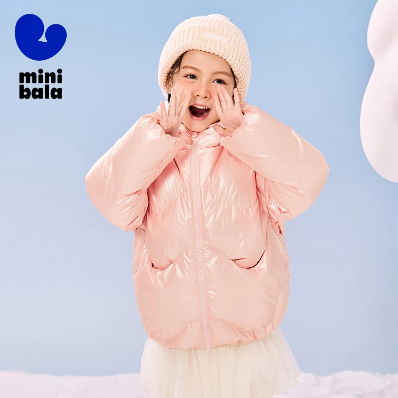 Mini Bala Down Jacket with Butterfly Wings and Hood Thickened for Girls 2024 Winter New Product