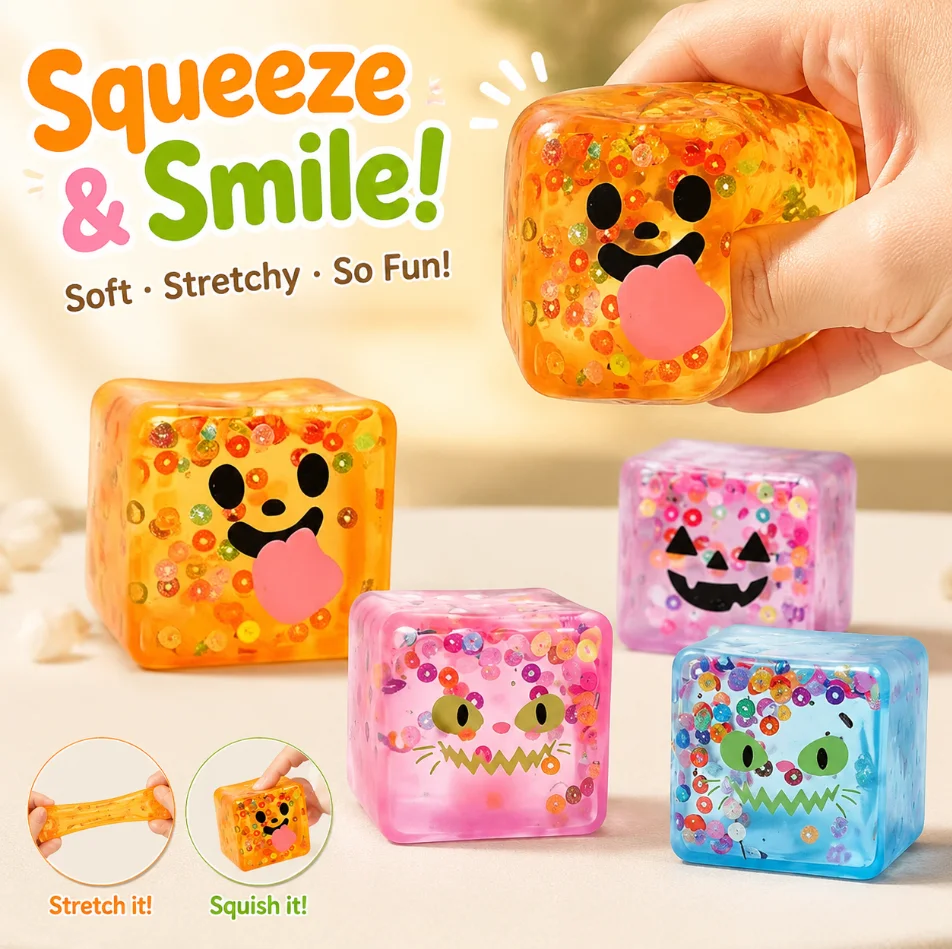 Halloween Transparent Ice Maltose Pinch Stress Reliever Creative High-Aesthetic Slow Rebound Ventilating Toy for Relaxation