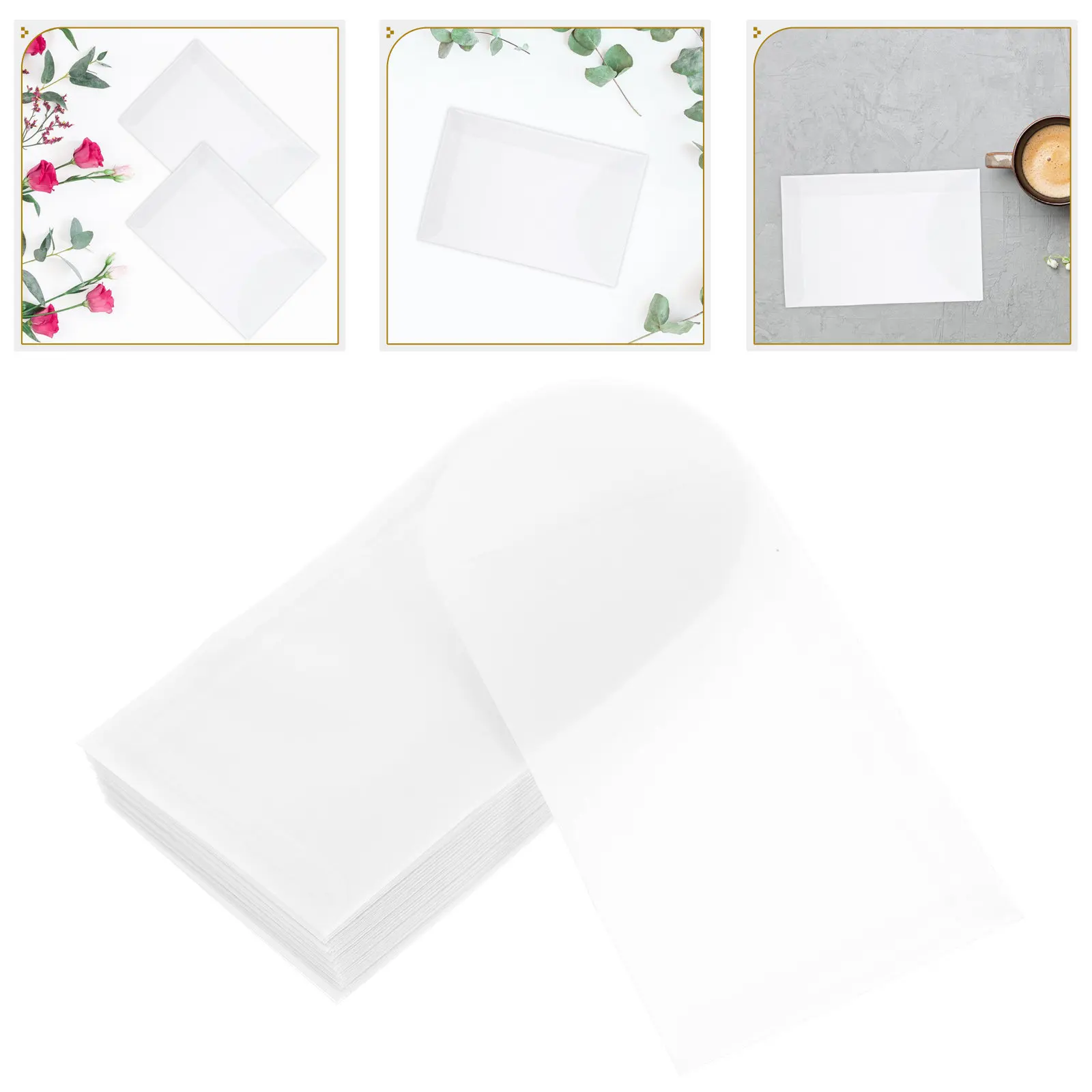 

50Pcs Semi-Transparent Paper Envelopes Flat Small Storage Bags for Button Packaging Mini Craft Present Bags Bag