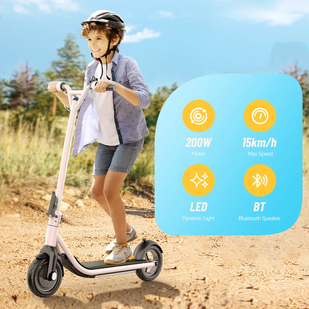 HX C1 children kick electric scooter 5A 200W 15KM/H kids Foldable Electric scooter 8 inch  E Scooter