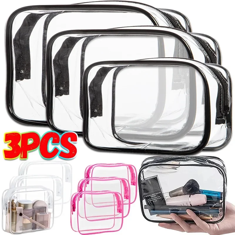 S/M/L 透明防水化粧バッグ PVC クリア化粧品バッグ小型ポータブル旅行トイレタリーウォッシュオーガナイザーケース収納ポーチ