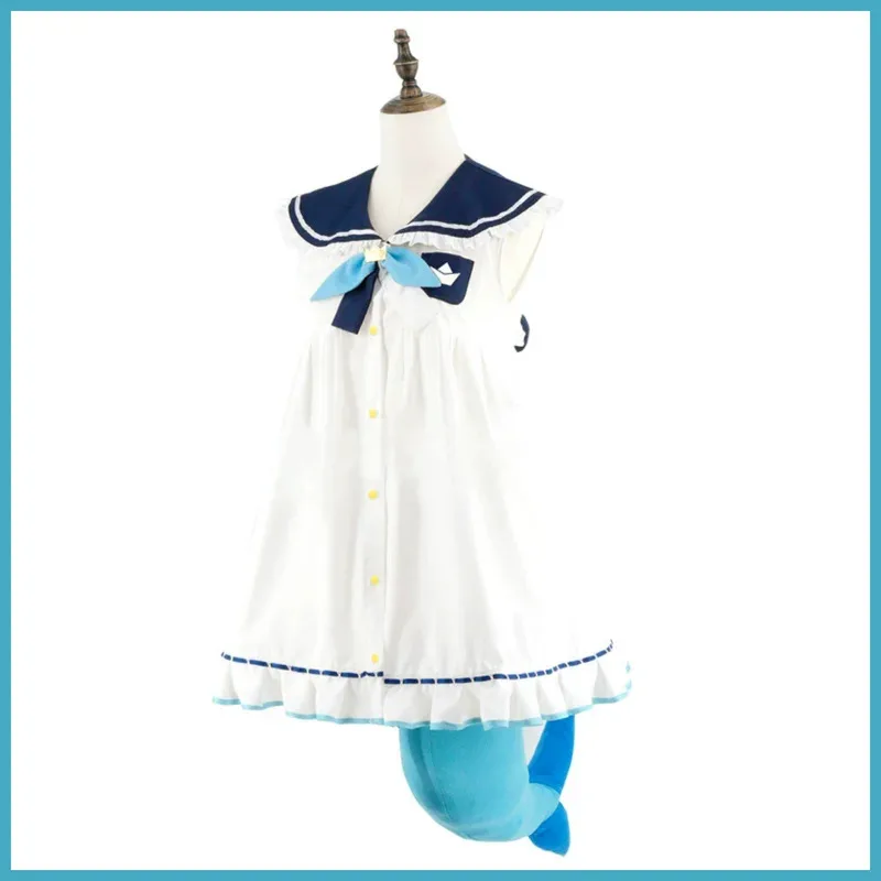 2025 aaa Virtual YouTuber Gura Reincarnation of Shark Sameko Saba Cosplay Costume Vtuber Hololive Dress Tail Woman Kawaii Party