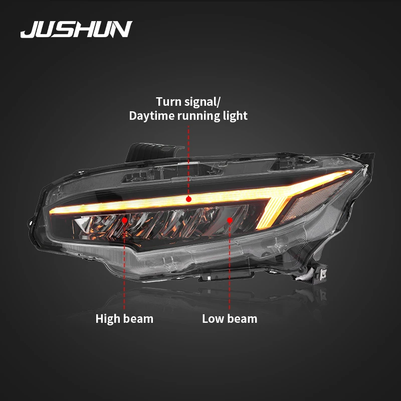 Car Headlight For Honda Civic Headlights Assembly 2016-2021 10th Gen With LED Head Lamp DRL Sequential Turn Signal Plug And Play Auto Accessories