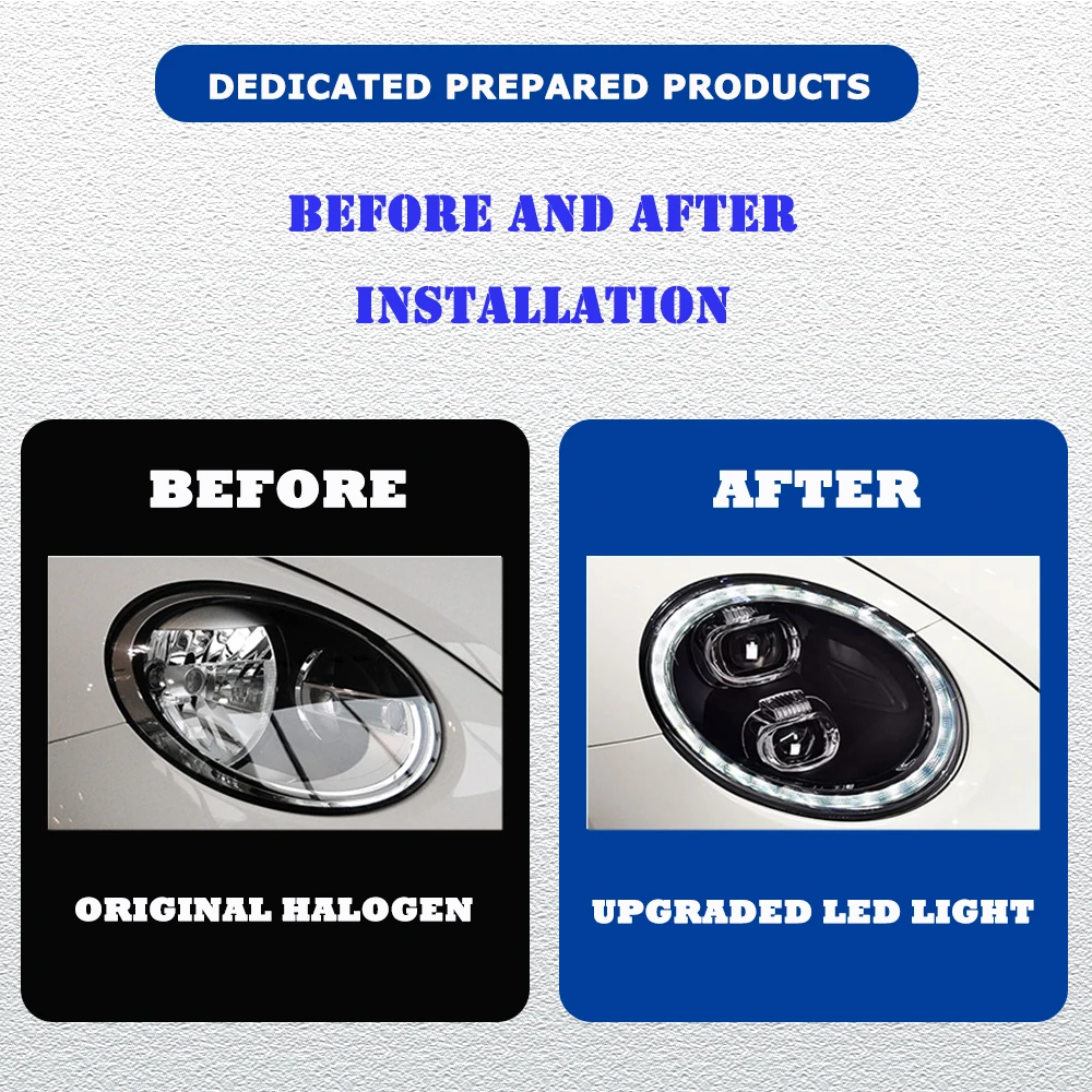 LED HeadLights for VW Beetle 13-22 upgrade new style full led DRL Car head lamp Assembly Signal Auto Accessories Modified Lamp