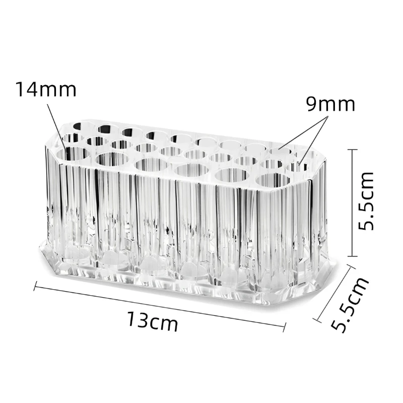 26 Holes Makeup Brush Holder Multifuntional Acrylic Desktop Cosmetics Storage Rack  Lipstick Organizer Transparent Showing Shelf view 6