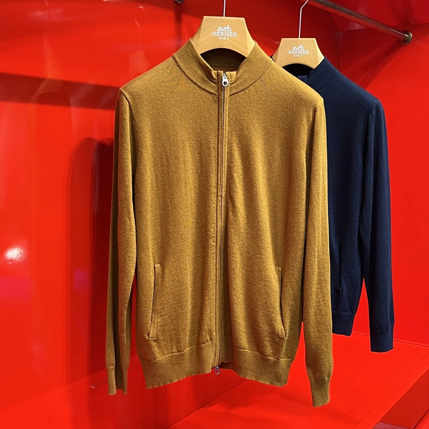 

Italy LP men's clothing 25 early autumn new fashion solid color stand-up neck knitted sweater men's casual wool cardigan jacket