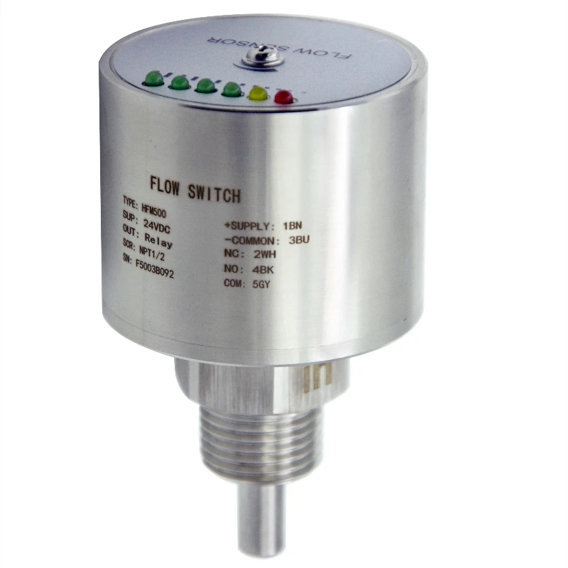 Hfm500 Hot Air Water Vertical/Horizontal Flow Switch Metal Switch Sensor SS316L 304 Flow Switch