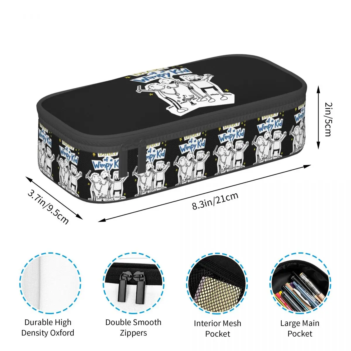 Diary Of A Wimpy Kid Wimpy Kid Group Pencil Case for Boys Girls School Pen Box Pencil Bag Stationery Supplies Pen Holder Bag