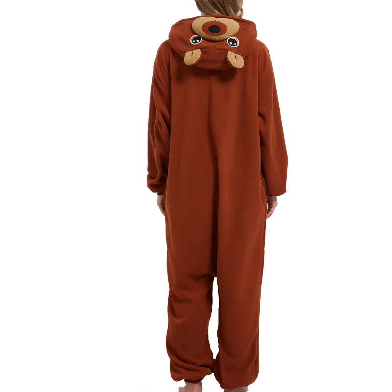 Pijamas de una pieza con cremallera de animales para adultos, ropa para el hogar con capucha de dibujos animados de otoño e invierno, se puede usar en el exterior, ropa unisex de dibujos animados