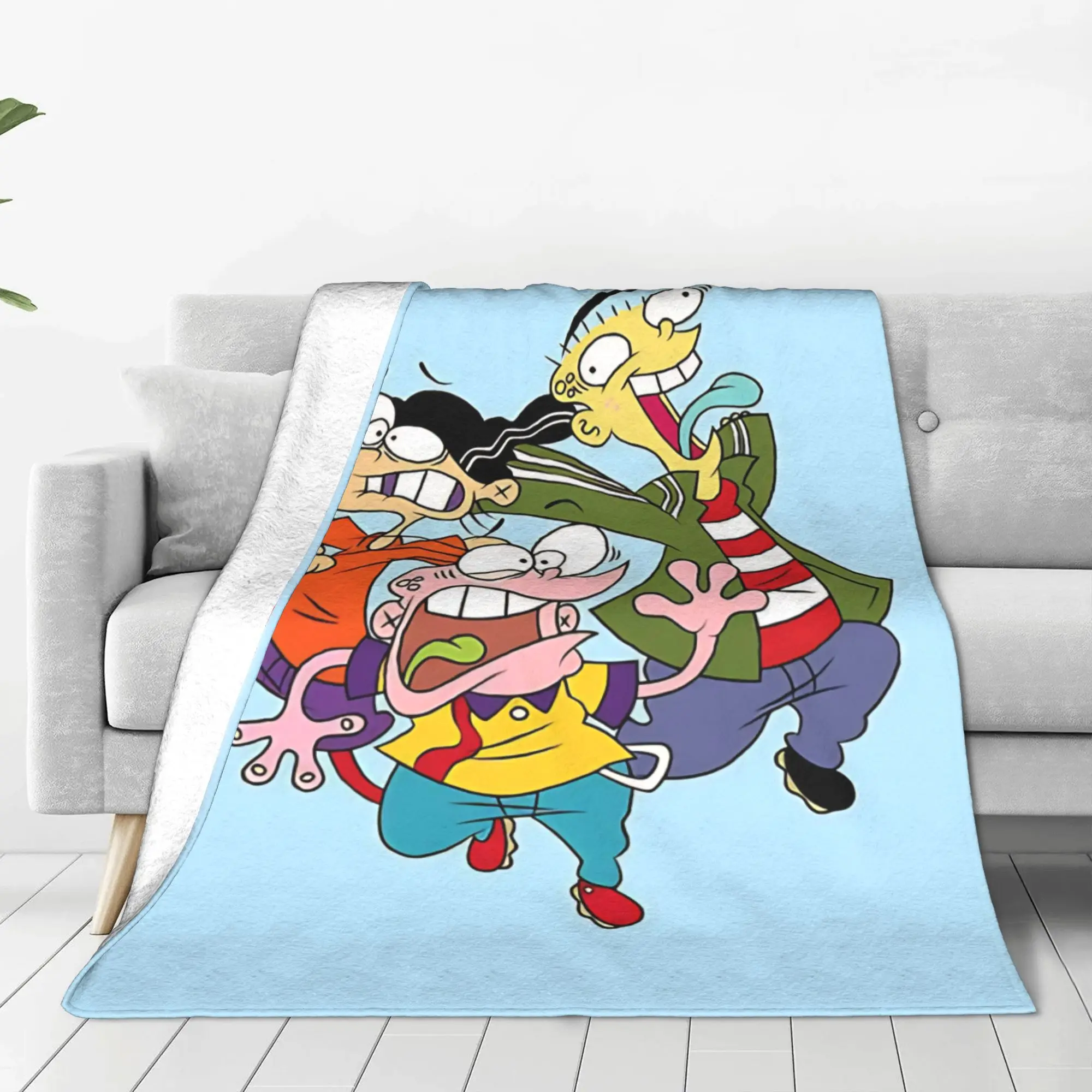 1PC Home Cute Room Decor retro cartoon  Blanket Throw Blanket Ed  Edd  Eddy Novelty Warm Blanket All Season